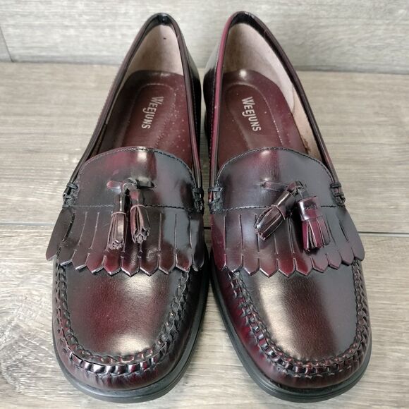 GH Bass Weejun Shoes Women 8.5 Brown Leather Winny Slip On Kiltie Tassled Loafer - Picture 2 of 12